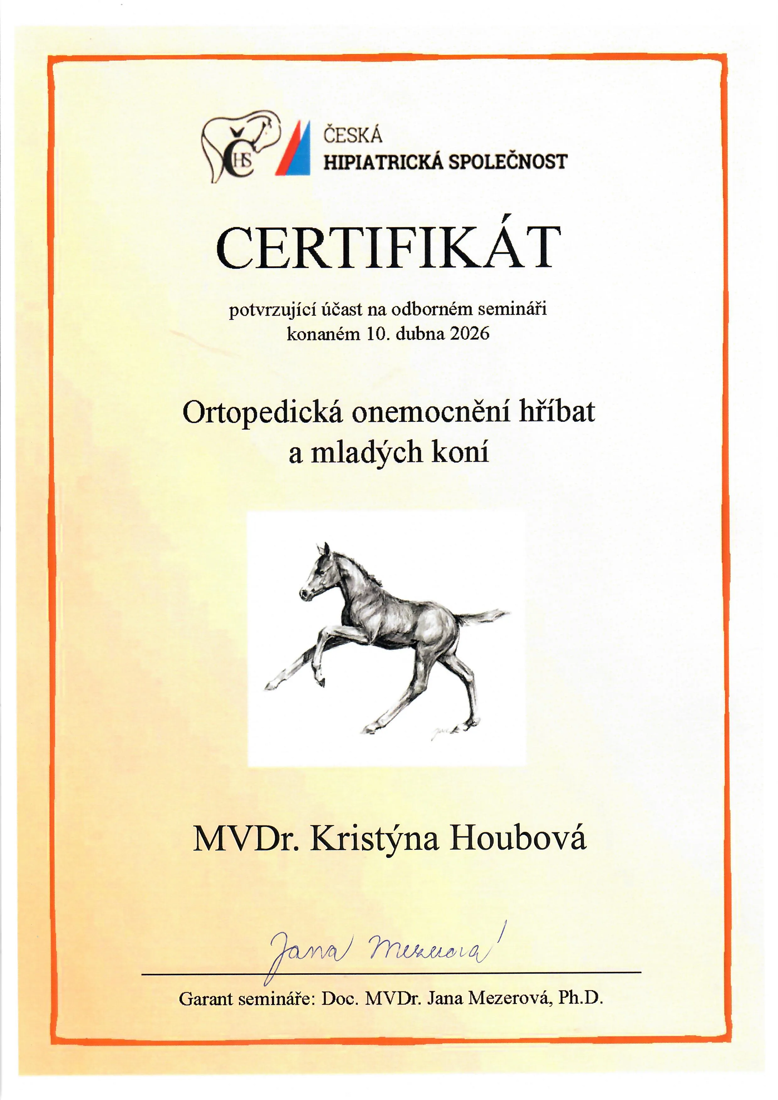 Ortopedická onemocnění hříbat a mladých koní – Česká hipiatrická spol.